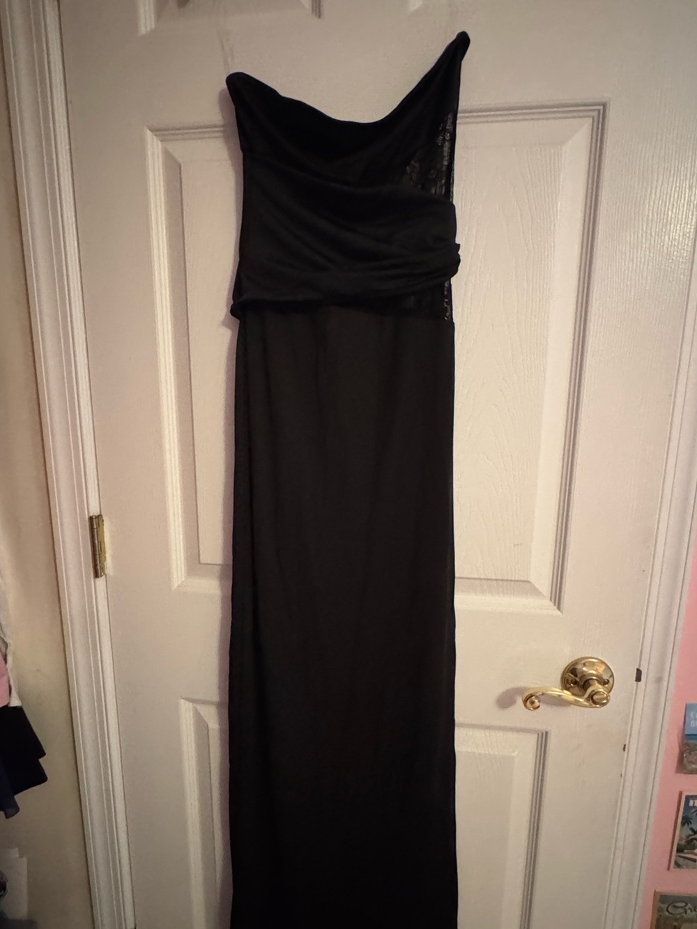 Strapless Black Maxi Dress - peppermayo